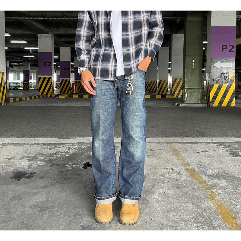 Celana Blue Jeans / Vtg Diesel Industry Italy Blue Jeans Longpants Accent Selvedge Washed Boot Cut