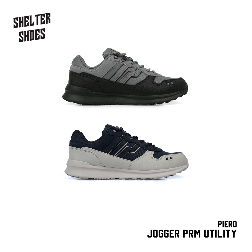 SEPATU PIERO JOGGER PREMIUM PRM UTILITY 2 WARNA BLACK BRICK BURGUNDY MIST GULL GREY SIGNORE ASPARAGU
