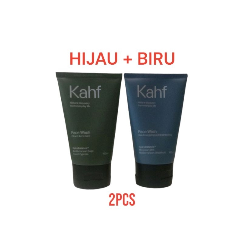 PAKET 2 in Kahf Pembersih Wajah pria 100ml(BIRU/HIJAU)