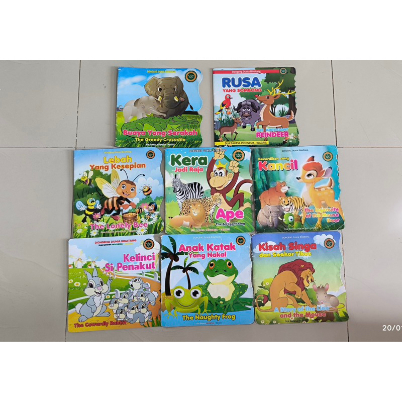 Buku Dongeng Anak/ Buku Cerita Anak Binatang/ Dongeng Dunia Binatang 8 pc buku