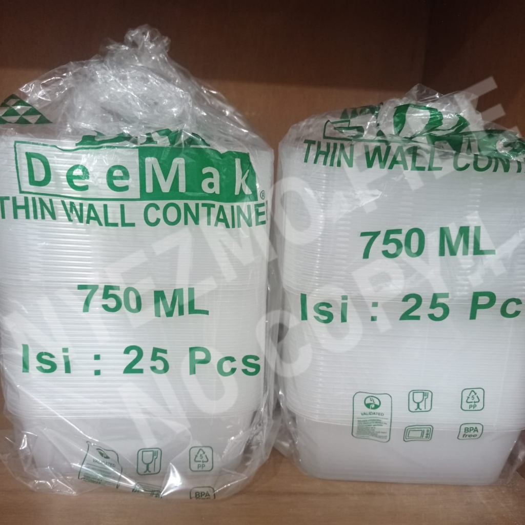 Thinwall DM Rectangle 750ml + tutup / Thinwall DM persegi panjang 750ml + tutup