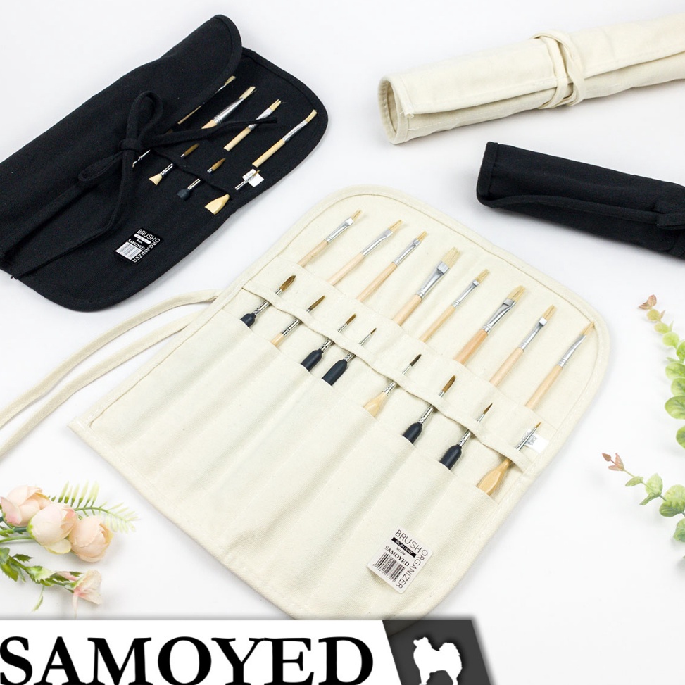 

KODE Y9J8 Tempat Tas Kuas Lukis Alat Tulis Perkakas Kain Kanvas Gulung Profesional Professional Painting Artist Brush Stationery Tools Canvas Roll Up Case Pouch Bag Storage Organizer Holder Samoyed BRORL16