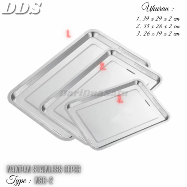 

Promo Nampan Baki Ceper Stainless Tinggi 2 cm - 31 x 21 cm Berkualitas