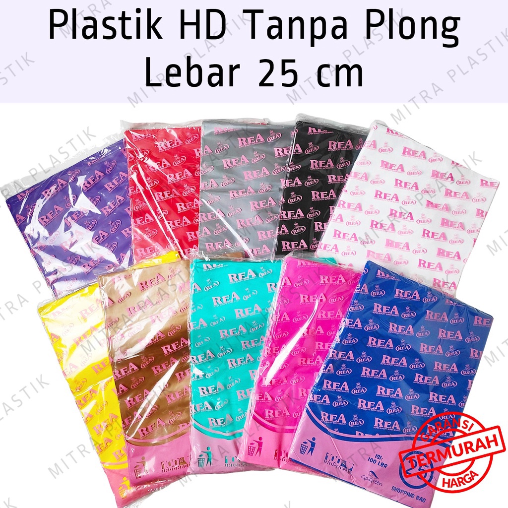 Super Promo Plastik HD Tanpa Plong 25x35 REA Kantong Kresek Packing Online Shop Shopping Bag Tebal Silver