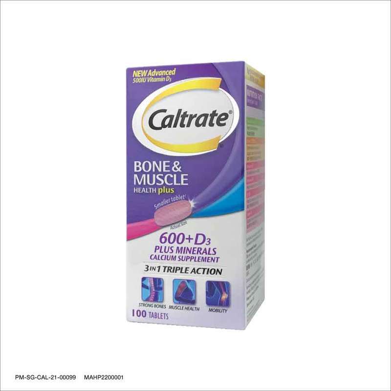 Caltrate 600+D 500IU Calcium Plus Minerals 100 Tabs - Singapore