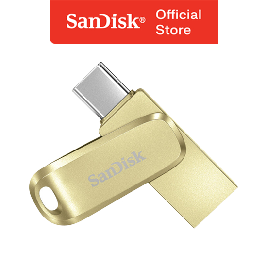 SanDisk Ultra Dual Drive Luxe OTG 128GB USB 3.2 Type-C Up To 400MBps ( Gold Metal )