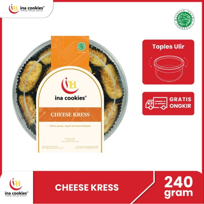 

Ina Cookies Kue Kering Premium Cheese Kress Toples Reguler