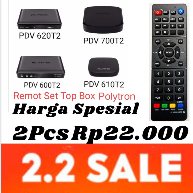 remot set top box polytron pdv 610t2 600t2 620t2 700t2 remote stb tv digital dvb t2