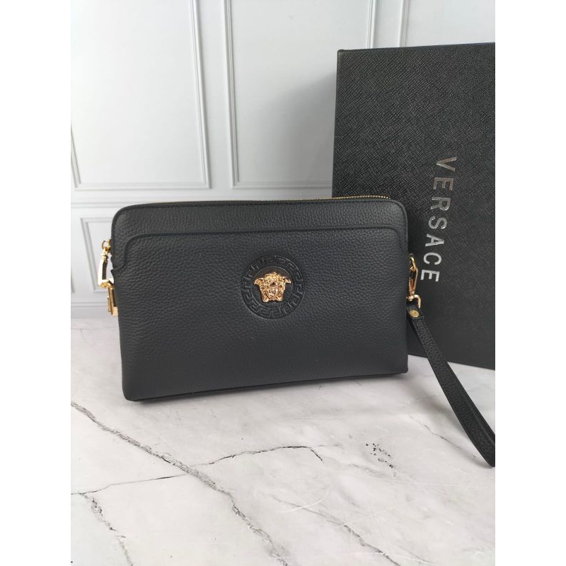 HANDBAG CLUTCH PRIA VERSACE BRANDED TAS TANGAN BRANDED KULIT ASLI