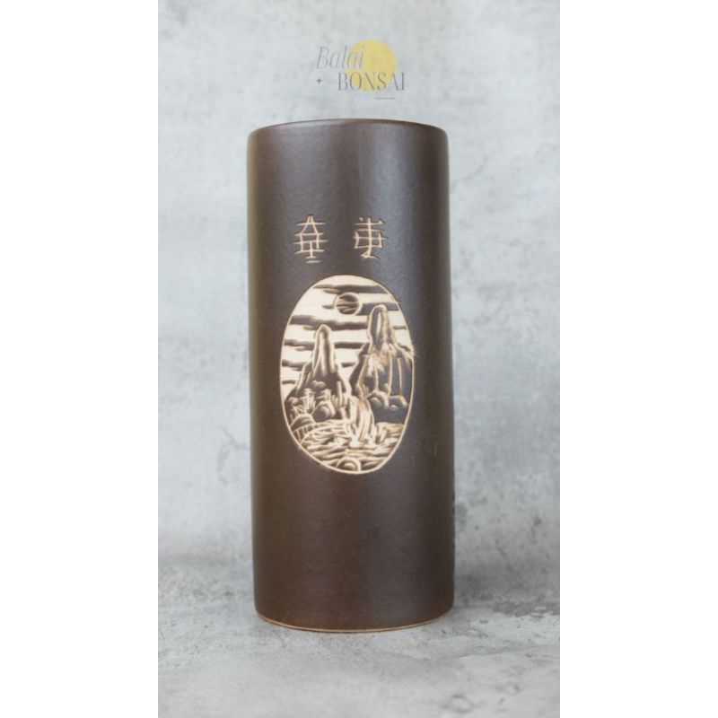 Pot Bonsai Cascade Keramik Tinggi 25cm