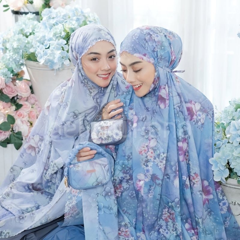 Mukena Travel Parasut Korea Motif/Mukena untuk travelling/Mukena Parasut Korea