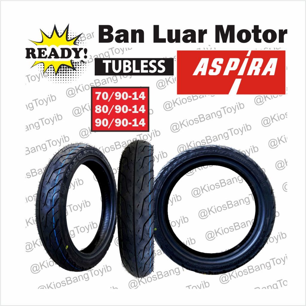 Ban Luar Motor Matic Tubeless ASPIRA ORIGINAL Ring 14 Ukuran ban 70/90-14 80/90-14 90/90-14 (LIVE)