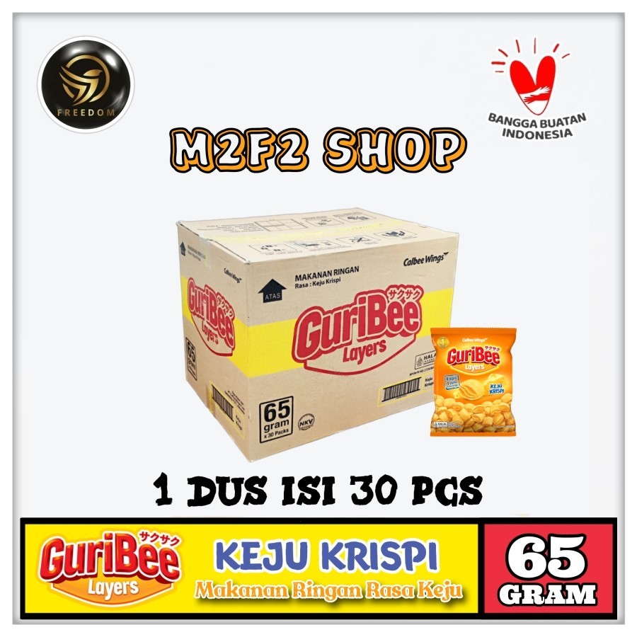 

Keripik GuriBee Layers Snacks Rasa Keju Krispi - 65 gr (Kemasan Karton)