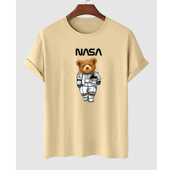 Kaos Cream Distro NASA ASTRO BEAR / Kaos Katun Combed Ori Kualitas Premium