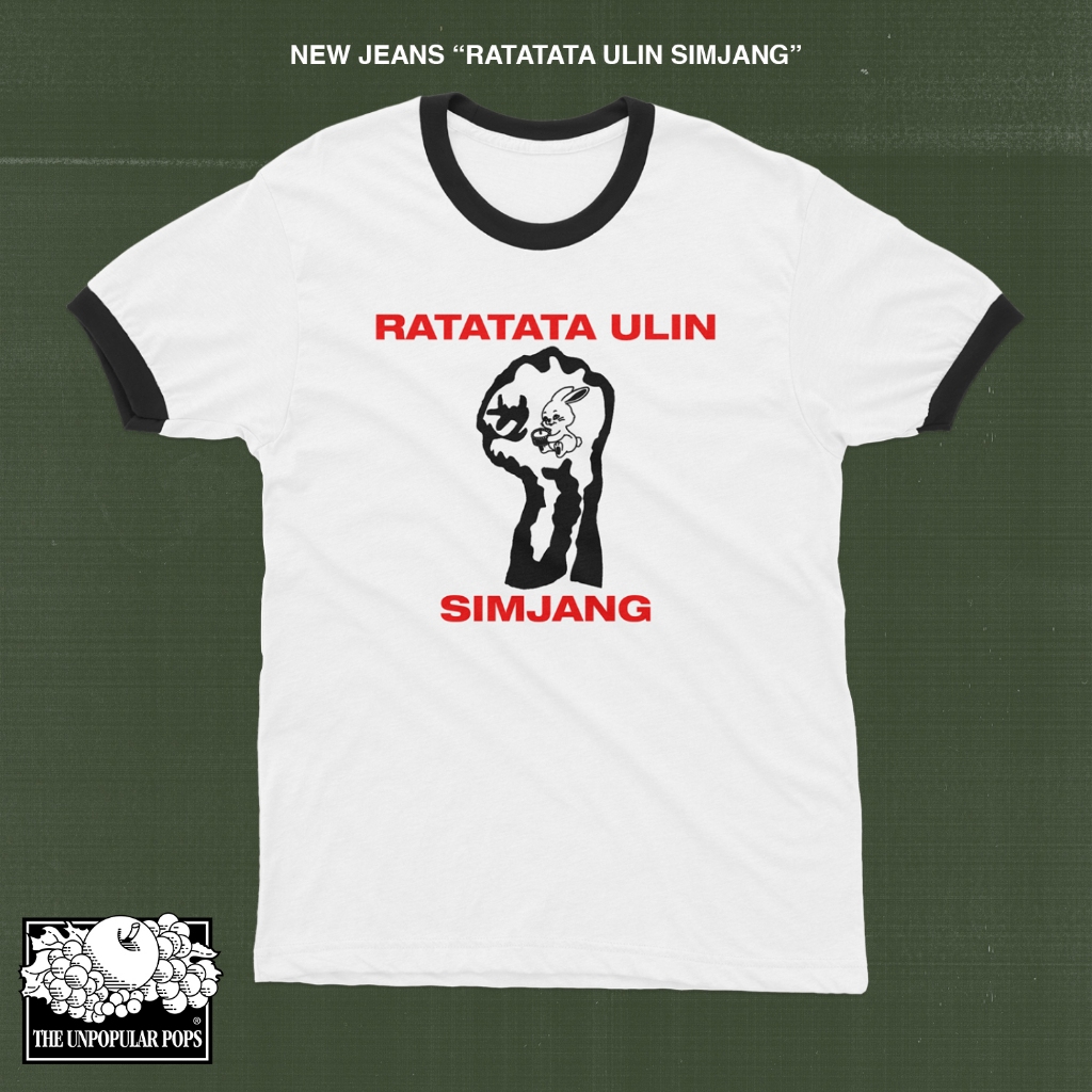 Kaos Tshirt Band NEW JEANS - Ratatata Ulin Simjang Ringer Tee