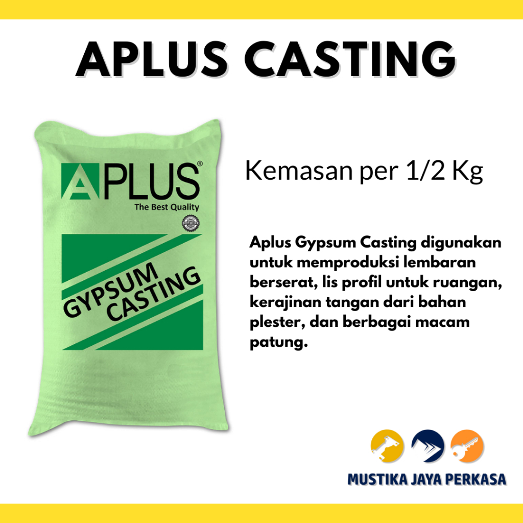 Aplus Plester Casting Semen A Plus Cetak List Plafon Kemasan Eceran 0.5 kg 500 Gram