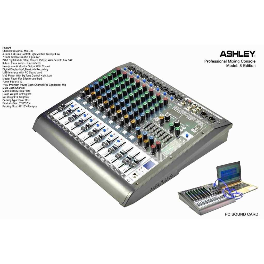 MIXER ASHLEY 8EDITION MIXER 8 CHANNEL ASHLEY 8-EDITION ORIGINAL ASHLEY GARANSI RESMI