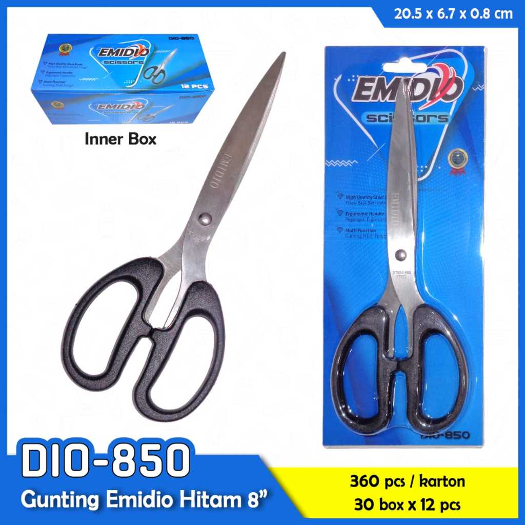 

EMIGO 185 EMIDIO 850 - Gunting Ukuran Besar Tajam Kuat - Stainless Steel Best Produk - Gunting Emigo Emidio Scissor - Support Untuk Kantor Rumah dan Sekolahan - Bisa Bayar di Tempat - Gemilang