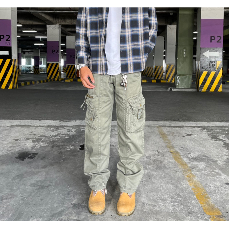 Celana Cargo 3D Multi Pocket / Vtg Y2K Samuel&Kevin Cargo 3D Multi Pocket Tactical Army Reguler Fit