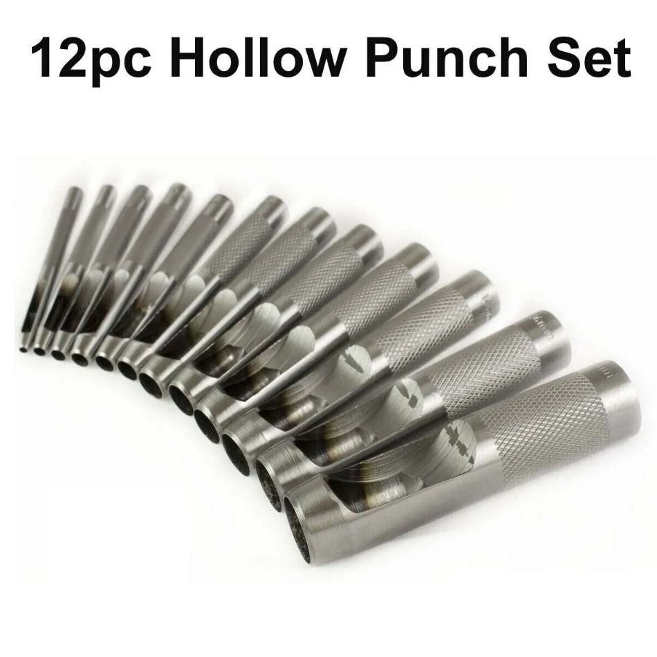 

12 Pcs Plong Ponchi - Alat Pembolong Kulit - Leather Hollow Punch Set