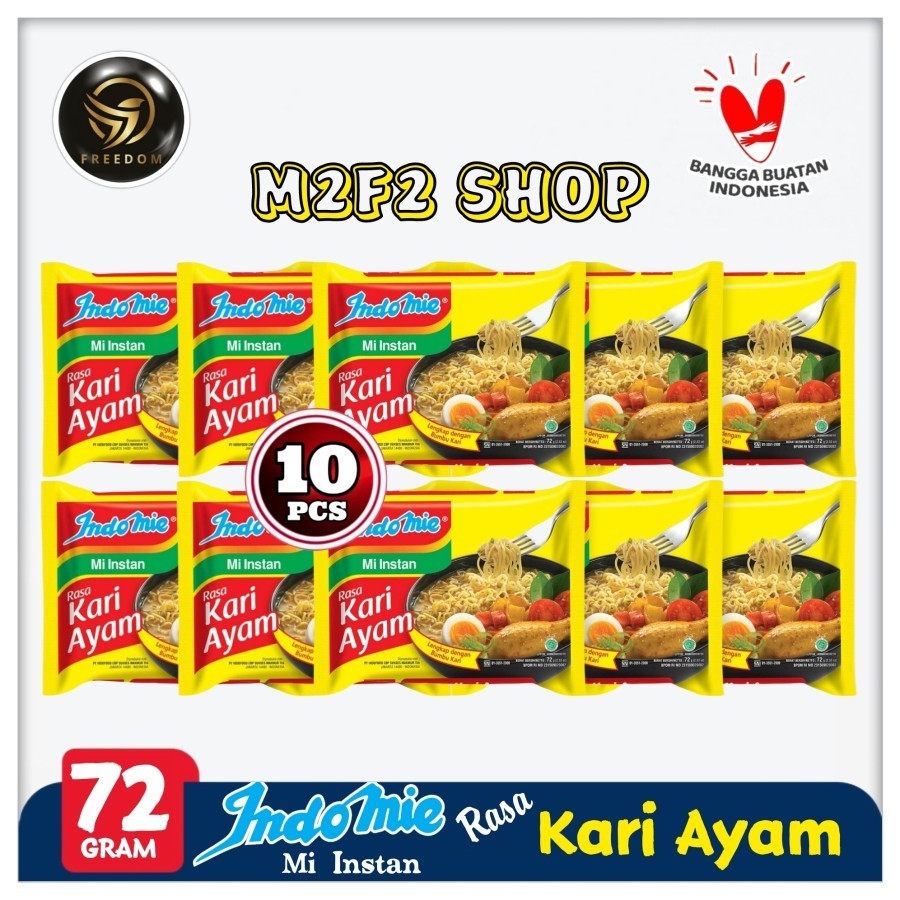 

Indomie Mie Instant Kuah Rasa Kari Ayam | Bag - 72 gr (Kemasan 10 Pcs)