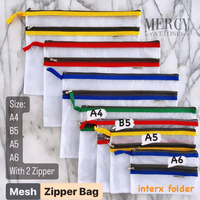 

Zipper Mesh Bag Jaring Folder Resleting Interx Folder 2 Zipper 2 Ruang