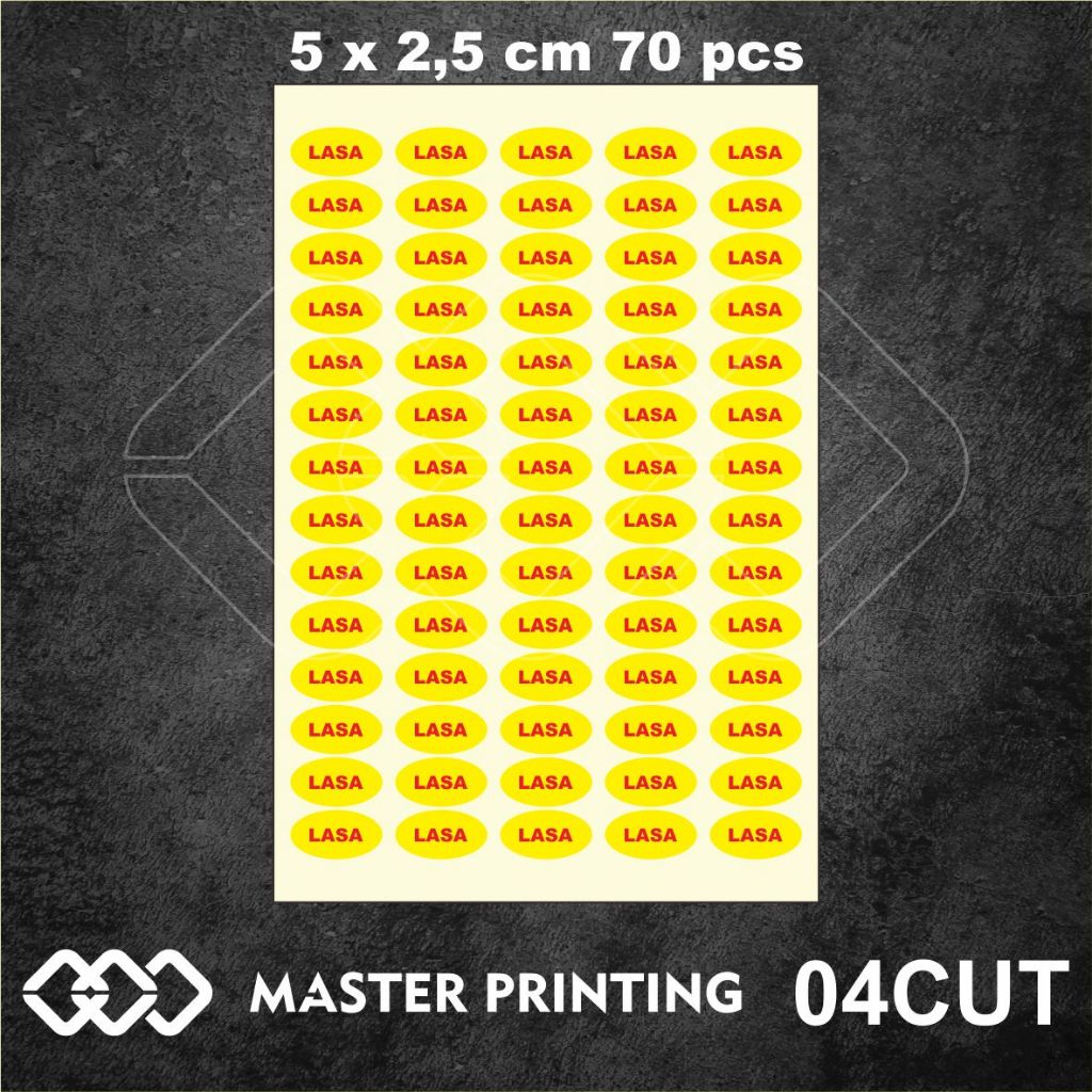 

04CUT - Stiker LASA, Sticker Kertas, Cutting Mesin, Ukuran 1 Lembar A3, Premium, Murah, dan Bisa Custom