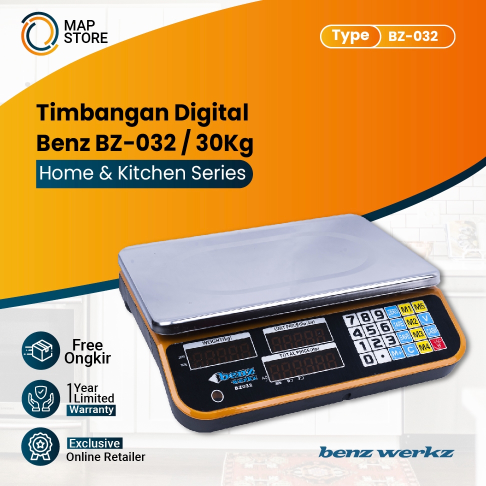 Timbangan Digital 40 kg Barang Sayur Buah Laundry Benz Werkz BZ 032