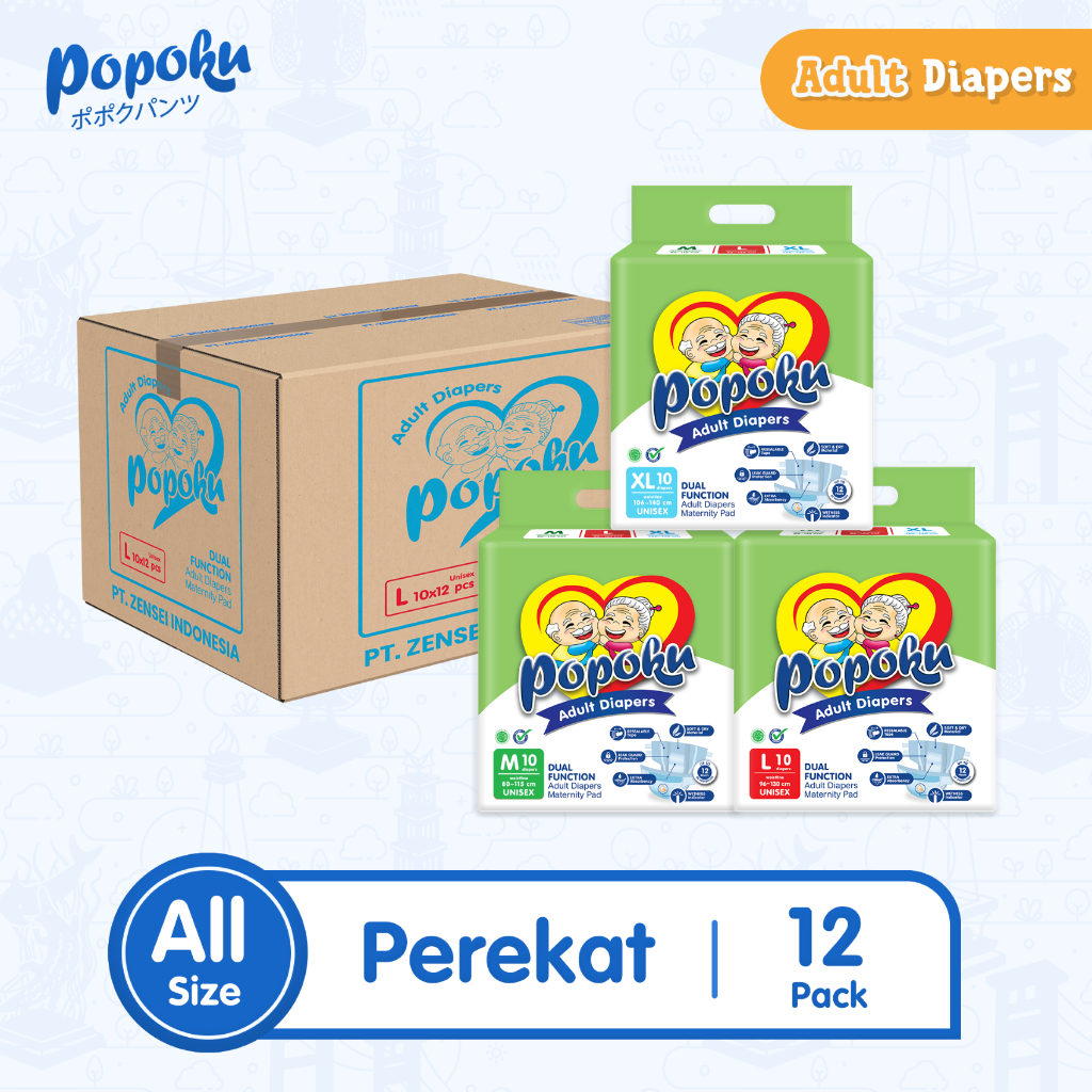[KARTON] POPOKU Popok Dewasa Perekat