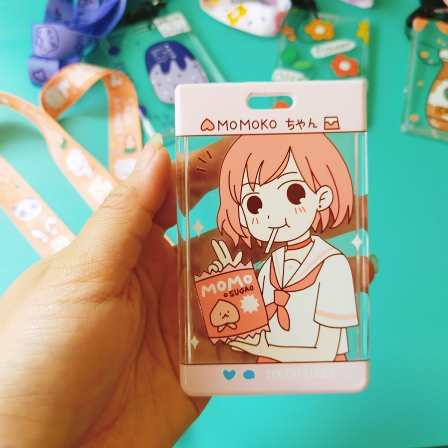 

Name Tag Id Card Holder plus tali lanyard motif sanrio,momo,boyd dll