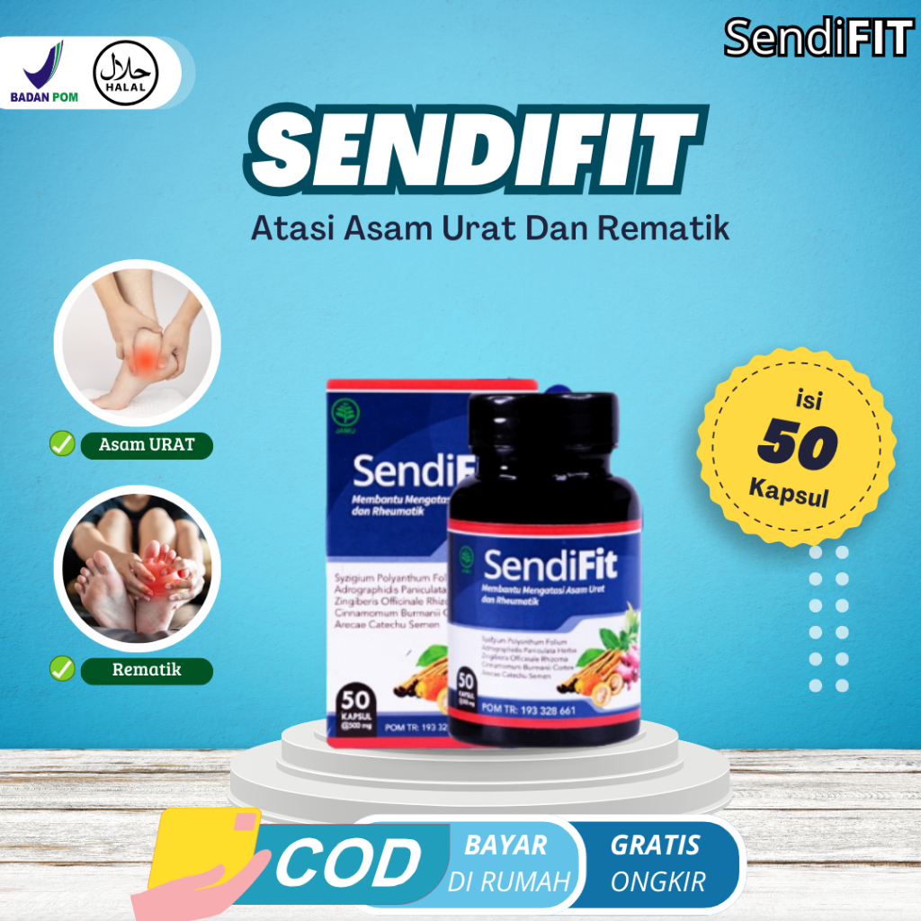 Obat Asam Urat Herbal Nyeri Sendi Nyeri Sendi Sakit Tumit Flu Tulang isi 50 kapsul SendiFIT Herbal O