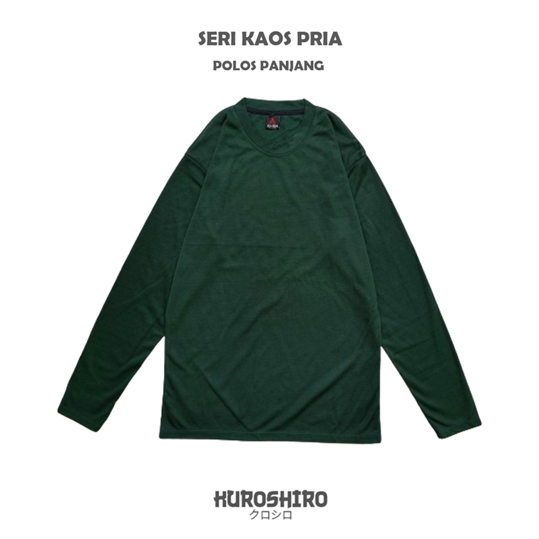 KUROSHIRO - Kaos Laki Laki Polos Panjang Baju Pria Dewasa-ARMY
