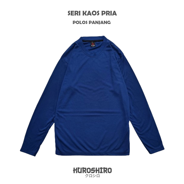 KUROSHIRO - Kaos Laki Laki Polos Panjang Baju Pria Dewasa-BLUE