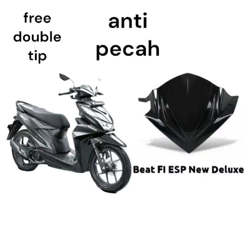 VISOR HONDA BEAT 2020 - 2022 ESP NEW DELUXE DELUX ANTI PECAH FREE DOUBLE TAPE TIP BEAT FI 2021 TAMEN