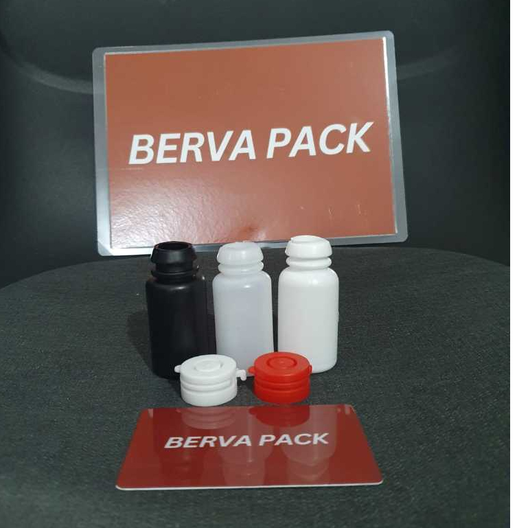 BERVA - Botol 30 ml 30 cc HDPE Segel Sobek Wadah Essen Vanili Pewarna Cairan Aman Anti Bocor