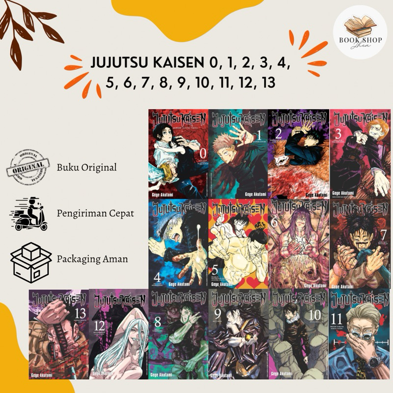 Komik Jujutsu Kaisen Vol 0, 1, 2, 3, 4, 5, 6, 7, 8, 9, 10, 11, 12, 13, 14