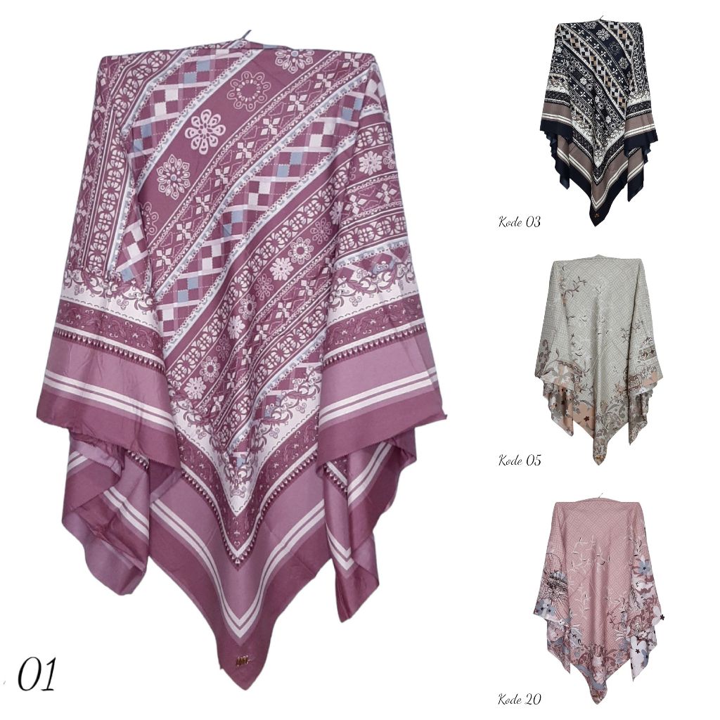 ABSY 02 Jilbab Segi Empat Motif Umama 130x130 Hijab Voal Motif Jilbab Motif Jumbo Jilbab Syari Motif
