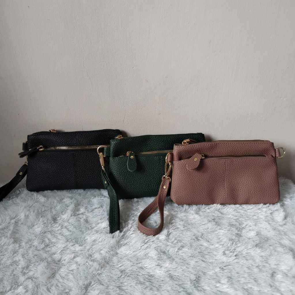Dompet Hp Dan Uang /tas wanita slimbag/Handbag pouch kosmetik makeup Import Papirut 2 Ruang Cewek te