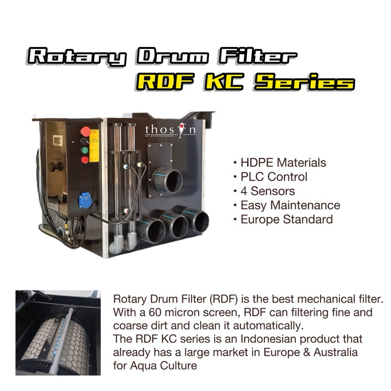 Filter Mekanis Kolam Koi Rotary Drum Filter RDF KC Series New Model KC15 KC30 KC60 KC100 KC160