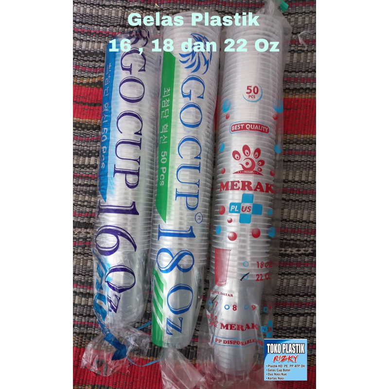 Gelas Plastik/Gelas plastik go cup 14oz/Gelas plastik go cup 16oz/Gelas plastik merak 22oz
