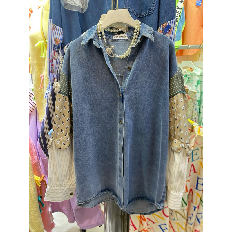 KEMEJA JEANS PAPA BEAR