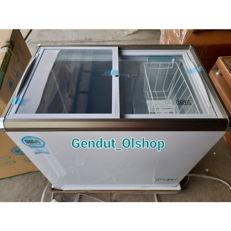 (Khusus Wilayah Palembang) RSA Sliding Chest Freezer RSA XS-200/SLIDING GLASS FREEZER RSA XS-200 Pal