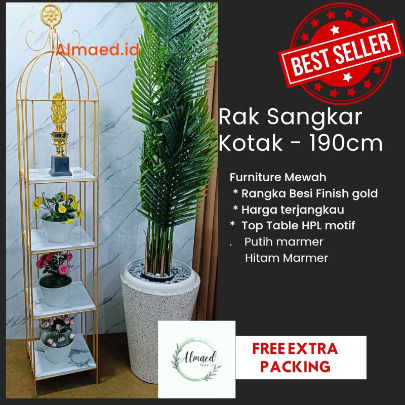 Rak sangkar gold/Rak sangkar burung gold/Rak serba guna/Rak sudut ruang tamu/Rak besi ruang tamu