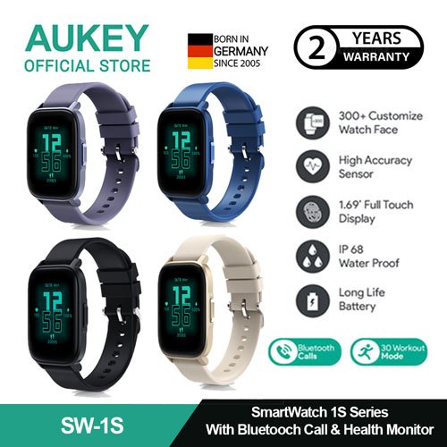 AUKEY SmartWatch 1 S Water Proof IP68 With Bluetooth Call SW-1S