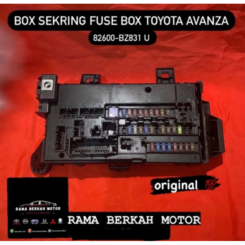 Box Sekring Fuse Box Mobil Toyota Avanza 82600-BZ831 U Original