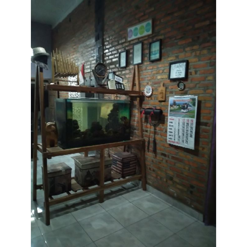 Stand Rak Kayu Aquarium Bekas
