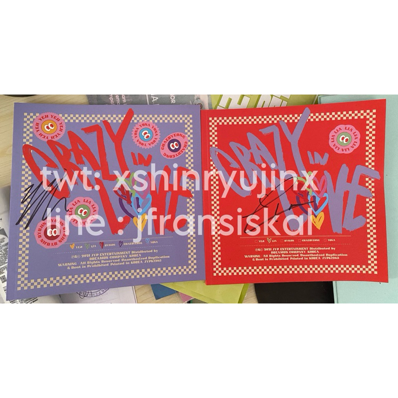 ITZY Crazy in Love Album signed by Ryujin Lia Official Hello82