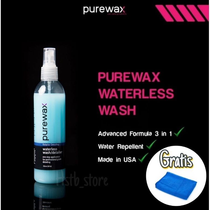 PUREWAX WATERLESS / DETAILLER CUCI TANPA AIR PEMBERSIH KACA ANTI JAMUR NANO COATING CHERAMIC POLES M