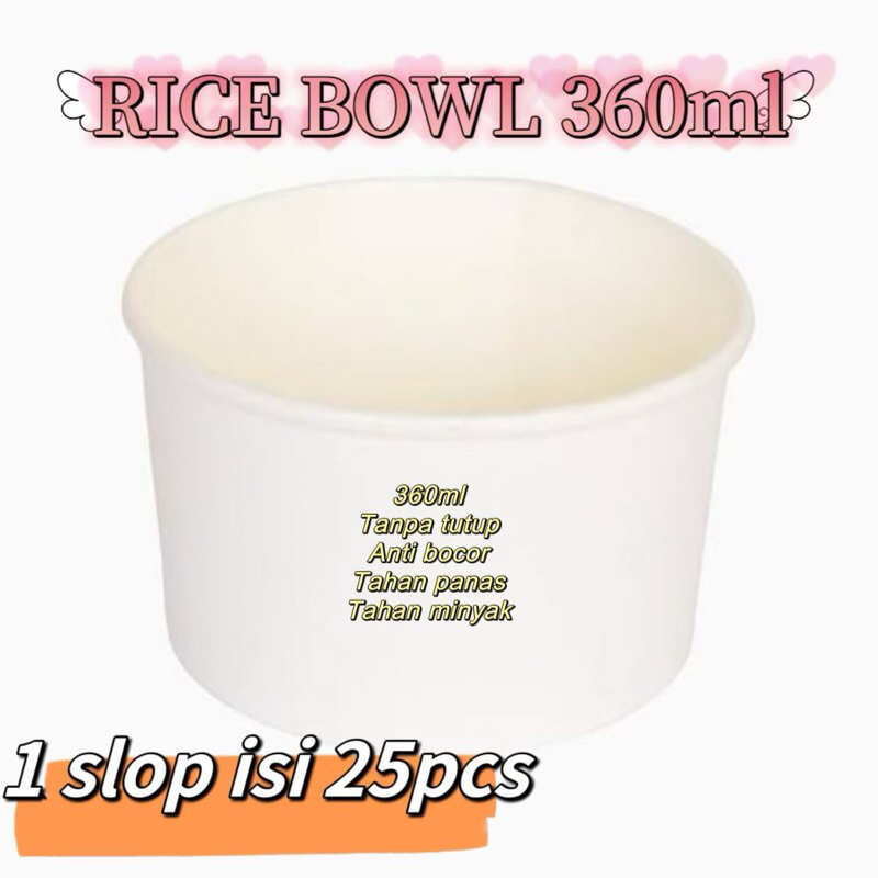 [isi 25pcs] PAPER BOWL 360ml PAPER BOWL PUTIH 360ml
