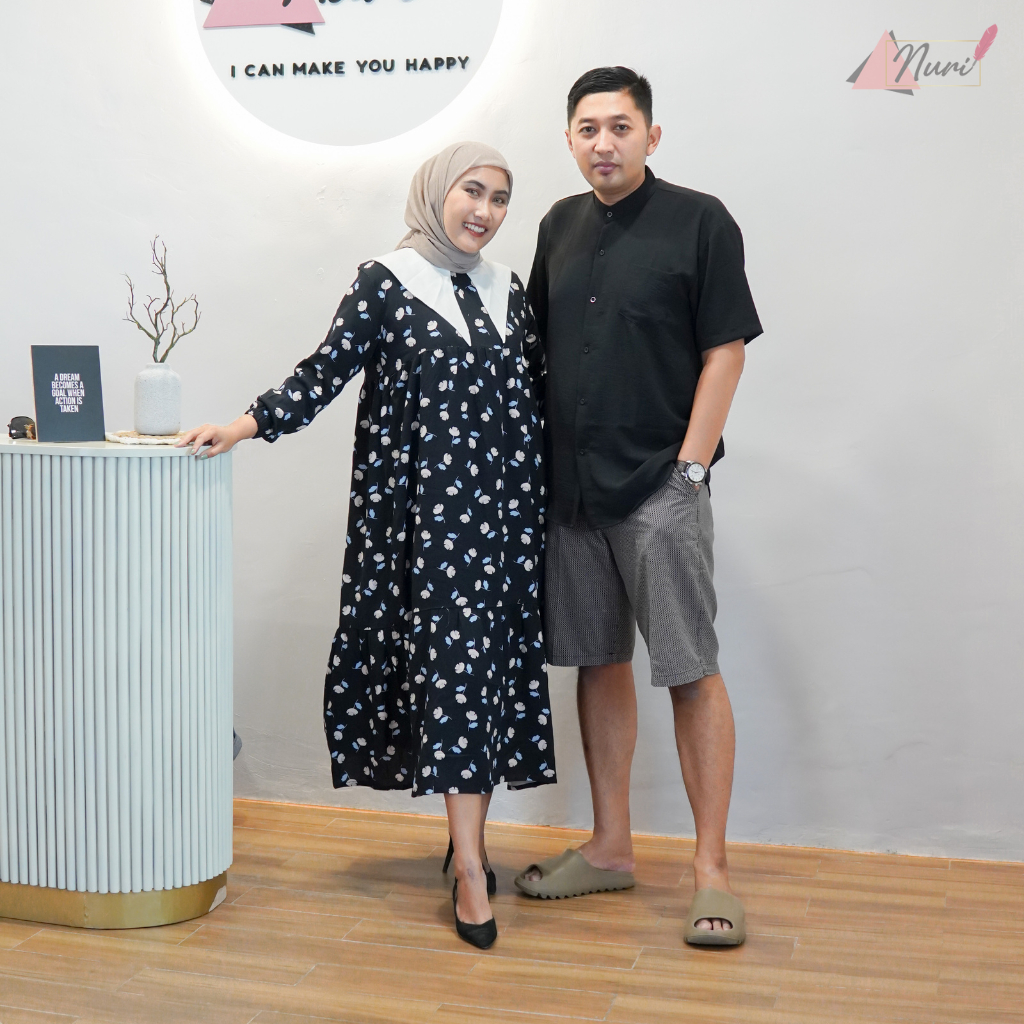 NURIARIYA | Baju Couple Keluarga Sarimbit | Gamis Rayon Simple Casual